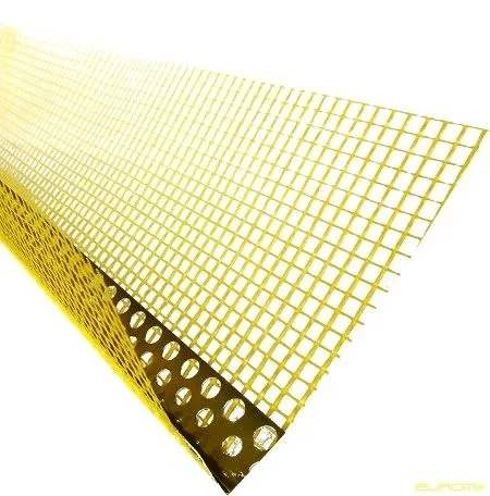 Narożnik Aluminiowy z Siatką Żółtą 8/12 POL-MET | 3,0 m | Profil do Dociepleń 23x23