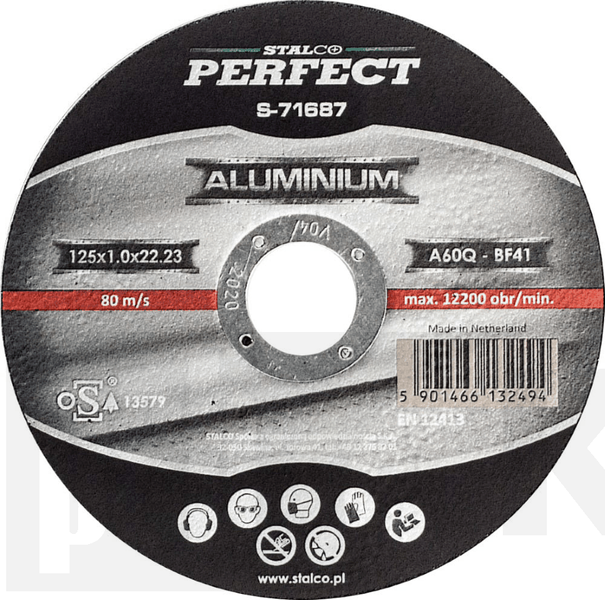STALCO TARCZA DO ALUMINIUM PŁASKA 125x1,0  PERFECT  S-71687