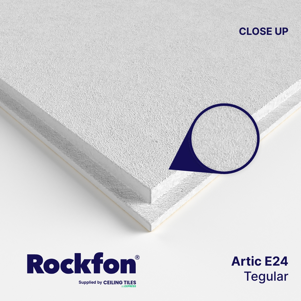 ROCKFON - płytka z wełny miner. ARTIC E24S8, 1200x600x15mm pal 115,20m2 (10kart) nr 240044