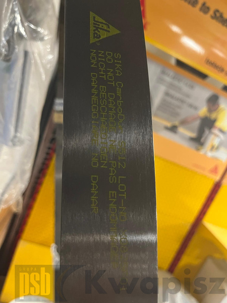 Sika CarboDur S512 – Taśma węglowa CFRP do wzmacniania konstrukcji betonowych, rolka 250m