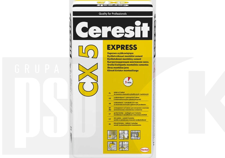 Ceresit CX 5 Express Cement Montażowy Błyskawiczny 25kg Mocowanie Kotwienie