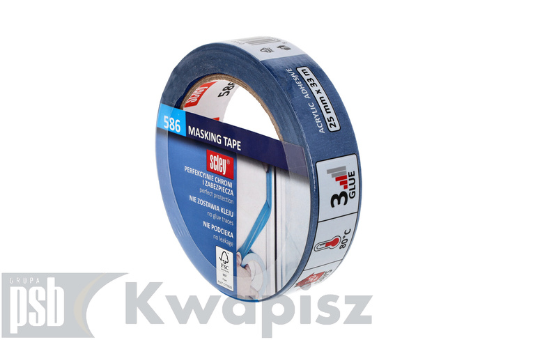 KAEM Taśma 25mmx33m *586*niebieska papierowa