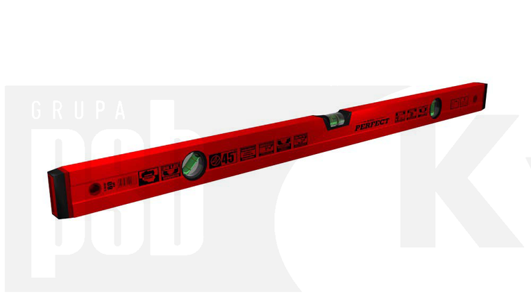 POZIOMN.  60cm czerw. z kątem 45 PERFECT   S-65155