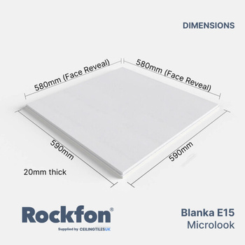 ROCKFON -płytka z wełny miner. Blanka E15S8 600x600x20 , 204556  op.4,32m2