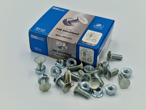 IDS Śruba M8 SlimHead 8x20mm 50szt. do Profili UA z Nakrętką Ząbkowaną Płaski Łeb