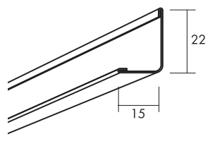 Ecophon Connect profil przyścienny 22x15x3000mm  White 01   (op.25szt.)