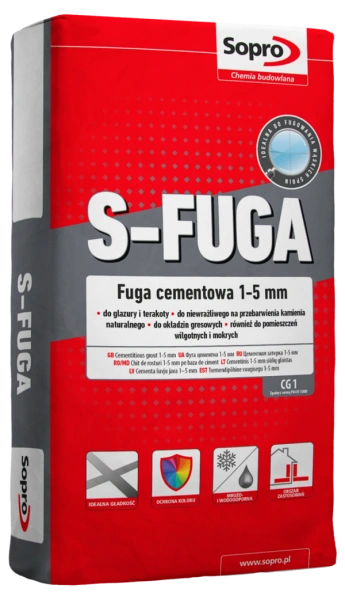 SOPRO S-FUGA Fuga cement. 1-5 mm BET.SZAR 25kg kolor 14