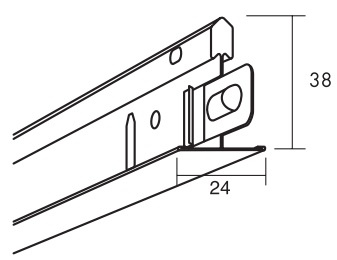 Ecophon profil główny T24 Connect 3000mm W 24mm Connect white01 na sztuki