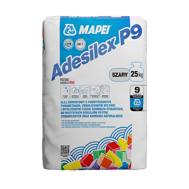 MAPEI Adesilex P9 Zero szary Uniwersalny klej elastyczny op. 25kg pal. 50 op.
