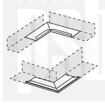 KCS Narożnik wewnętrzny do profili przyściennych 24mm / Inside corner 24mm 109102