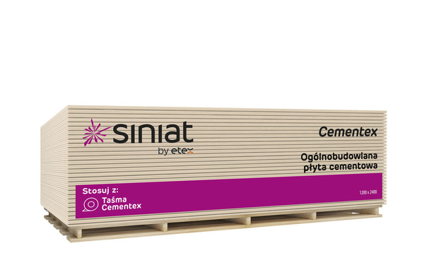 Siniat CEMENTEX 12 mm (1200x2400) – Płyta cementowa ogólnobudowlana o wysokiej odporności (R2 ST47CE)