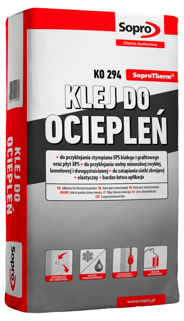 KLEJ  DO STYROPIANU I SIATKI  SOPROTHERM KO 294 OP. 25 KG.
