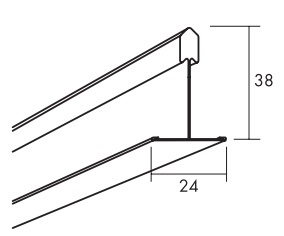 Ecophon profil główny T24  HD  7101, biały 01, L 3700mm   (op. 12szt.)