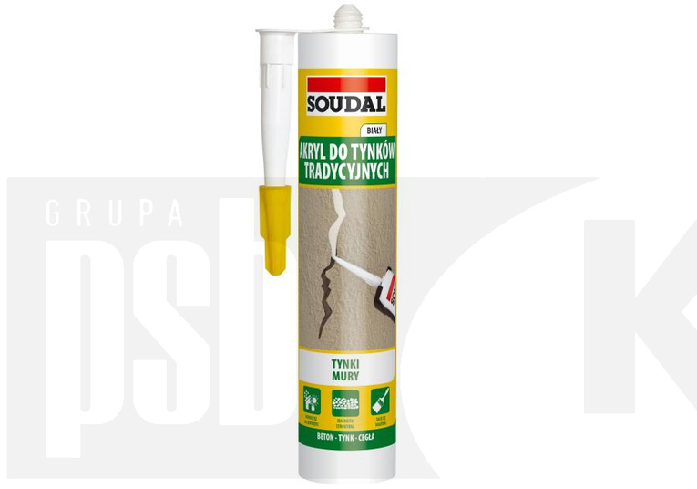 SOUDAL Akryl do tynków tradycyjnycyh biały 280 mL fasadowy