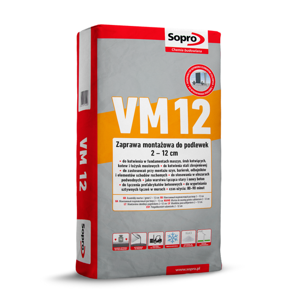 SOPRO VM 12 Zaprawa montażowa szybkowiążąca do podlewek 745/25