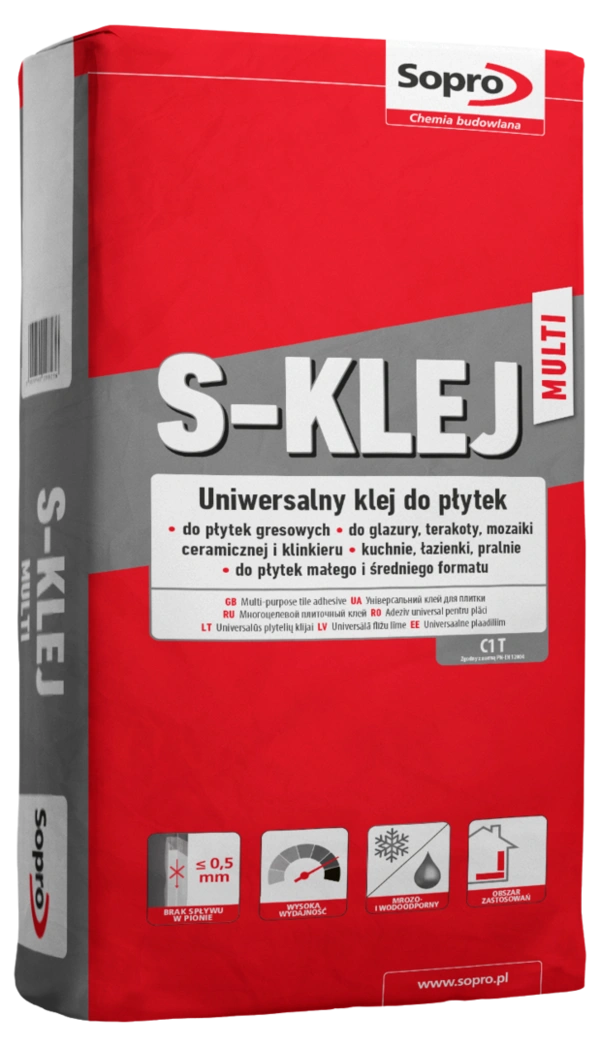 SOPRO S-KLEJ multi Uniwersalny klej do płytek BAG_22,5kg