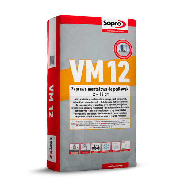 SOPRO VM 12 Zaprawa montażowa szybkowiążąca do podlewek 745/25