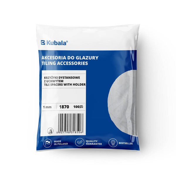 Krzyżyki dystansowe z uchwytem 2,5mm  70 sztuk