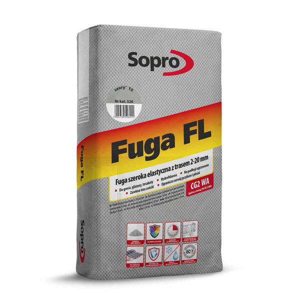 SOPRO  FL Fuga szeroka elastyczna szary 15 526/25 kg.