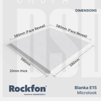 ROCKFON -płytka z wełny miner. Blanka E15S8 600x600x20 , 204556  op.4,32m2