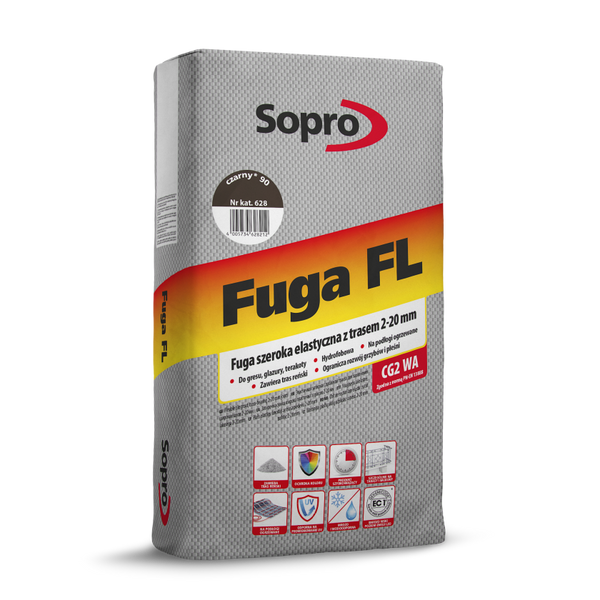SOPRO FL Fuga szeroka elastyczna czarna 90 628/25 kg