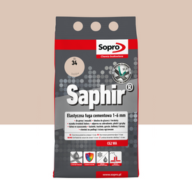 Cement elastyczny SOPRO 9518A_SAPHIR do fugowania 1-6mm, kolor beż bahama, 4kg