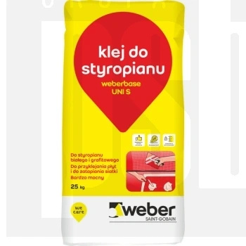 Weberbase UNI S klej do styropianu białego i grafitowego i do zatapiania siatki 25kg