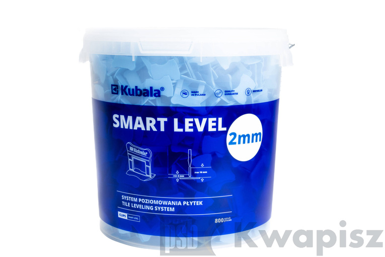 SMART LEVEL klipsy 2.0mm 800 szt. + wiadro 20L