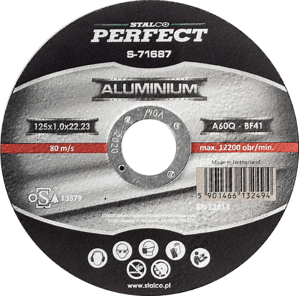 STALCO TARCZA DO ALUMINIUM PŁASKA 125x1,0  PERFECT  S-71687
