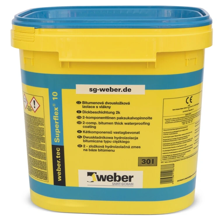 weber.tec Superflex 10 30L izolacja bitumiczna grubowarstwowa z kulkami styropianowymi