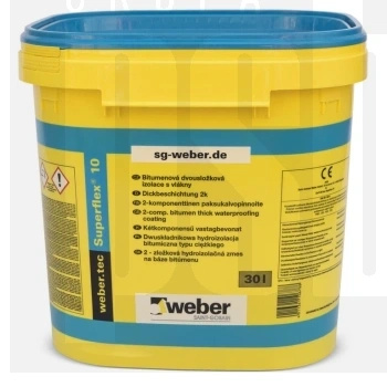 weber.tec Superflex 10 30L izolacja bitumiczna grubowarstwowa z kulkami styropianowymi