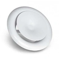 Anemostat okrągły z przejściem na kanał płaski 110x55 mm PRZYBYSZ | Kołnierz maskujący 153x153 mm biały (EAN: 5902904998627)