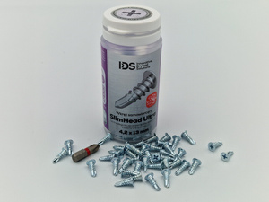 IDS Wkręty Samowiercące SlimHead Ultra 4,2x13mm 250szt. Płaski Łeb 0,7mm plus BIT PH2