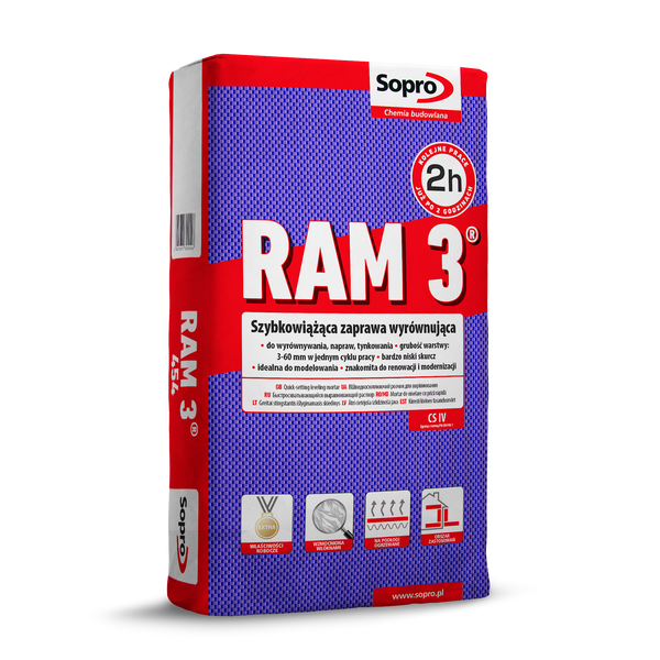 SOPRO RAM3 Szpachla wyrów. i renowac. 25kg 454/25