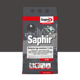Elastyczny cement do fug SOPRO 9524A_SAPHIR, czarny, 4 kg, 1-6 mm, idealny do profesjonalnych aplikacji wykończeniowych w budownictwie.