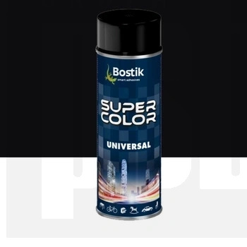 Lakier Uniwersalny Spray BOSTIK Super Color Universal Czarny Połysk RAL 9005 – 400ml
