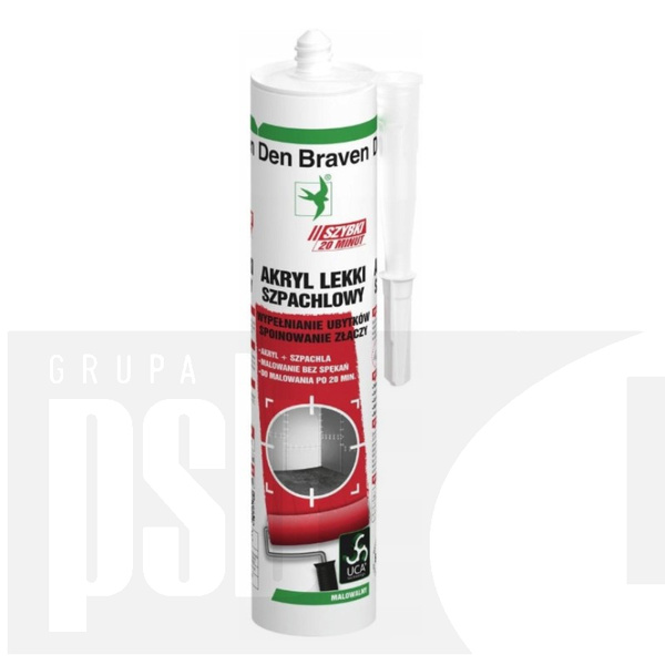 DB AKRYL SZPACHLOWY BIAŁY 280ml Den Braven lekki (SKU)