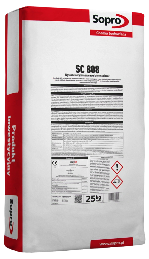 SOPRO SC 808 WYSOKOELAST.ZAPRAWA KLEJ. op.25kg  48szt/pal