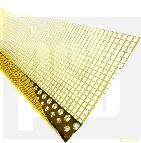 Narożnik Aluminiowy z Siatką Żółtą 8/12 POL-MET | 3,0 m | Profil do Dociepleń 23x23