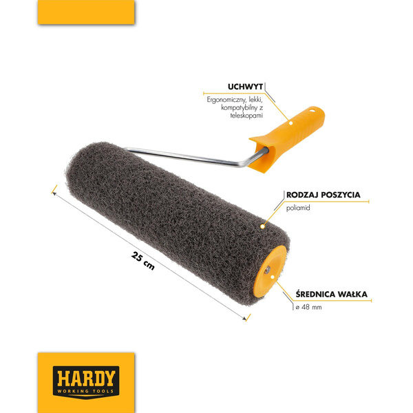 KAEM HARDY WAŁEK DO NAKŁADANIA MAS SZPACHLOWYCH 25CM+RĄCZKA