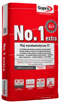 SOPRO N0.1 400 EXTRA Wysoko elastyczna zaprawa klejowa extra 22,5 kg  (SKU)