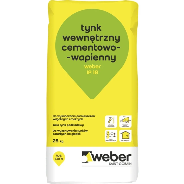 Weber TP 571 ( Weber IP 18 ) tynk cementowo-wapienny wewnętrzny op.25kg (tynkarska)