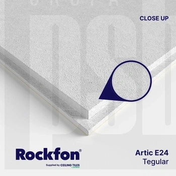 ROCKFON - płytka z wełny miner. ARTIC E24S8, 1200x600x15mm pal  115,20m2 (10kart) nr 240044
