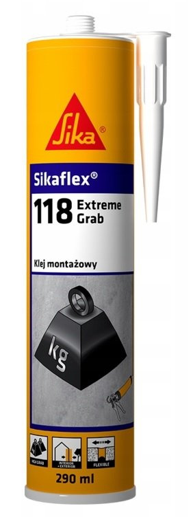 Sikaflex-118 Extreme Grab – Klej montażowy o ekstremalnym chwycie początkowym, biały, 290ml