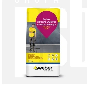 weber.floor 4320 błyskawiczny samopoz.Z WŁÓKNAMI 2-50mm 25kg