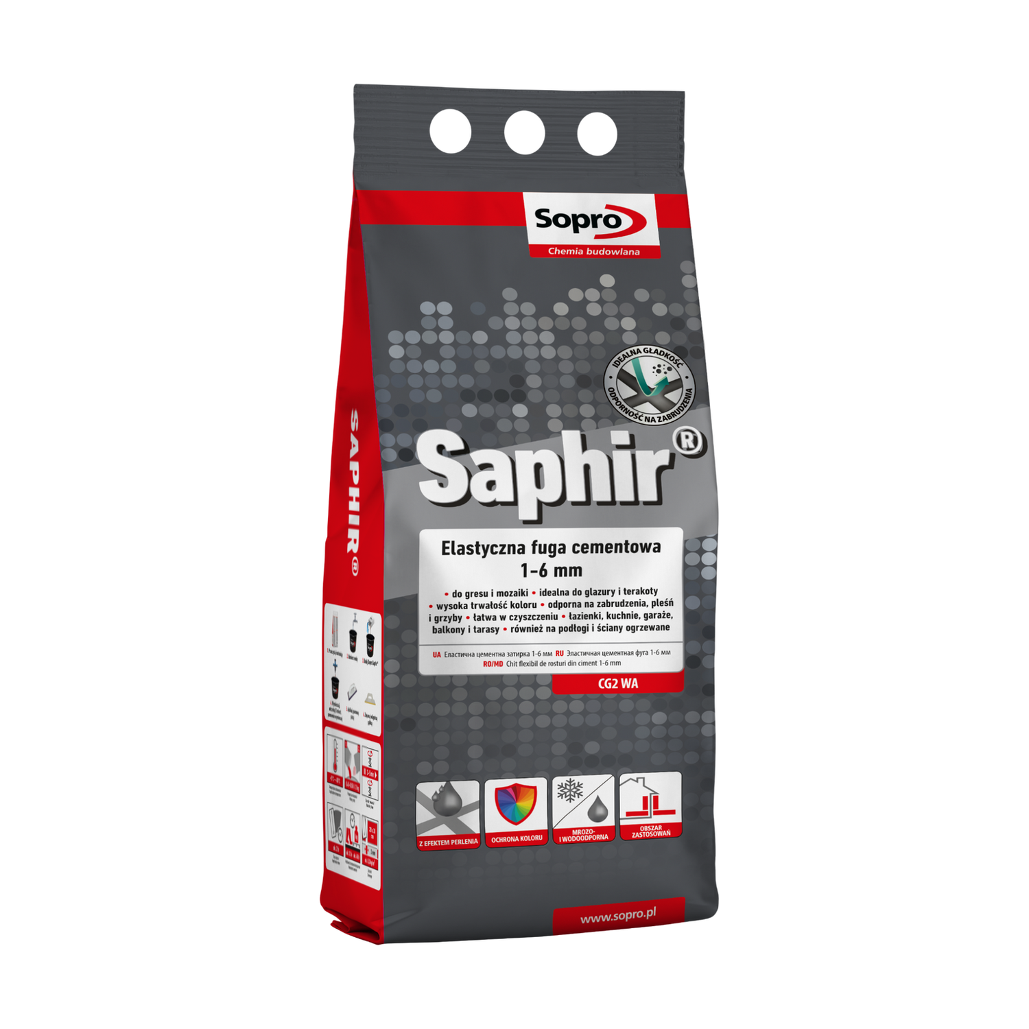 Spoina elastyczna SOPRO SAPHIR 1-6 mm betonowo-szara 4kg