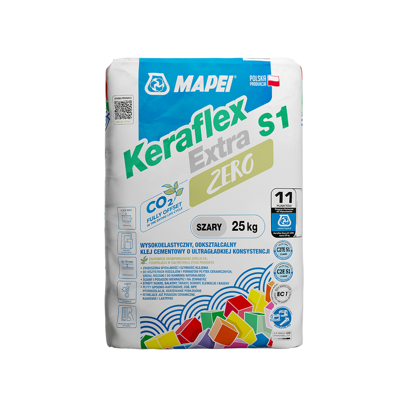 MAPEI Keraflex Extra S1 Zero szary  Klej odkształcalny op. 25kg     pal. 50 op. 