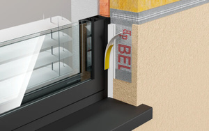 Listwa przyokienna z uszczelką i siatką BELLA PLAST BP13 (9mm/6mm) L-300 – Profil dylatacyjny okienny z siatką (25 szt./opak.)
