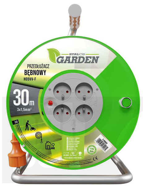 STALCO PRZEDŁUŻACZ BĘBNOWY GARDEN ECO LINE 25M, 10A, 3X1MM S-80800