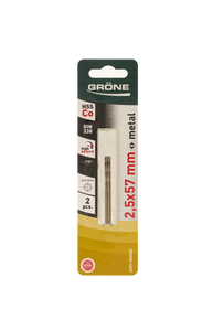 KAEM Wiertło do metalu HSS Co 2,5mm DIN 338 op.2szt.